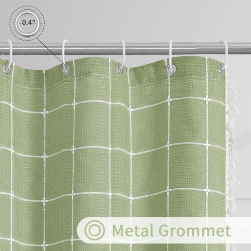 Gibelle Sage Green Boho Farmhouse Shower Curtain for Bathroom 72x72