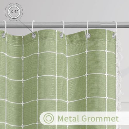 Gibelle Sage Green Boho Farmhouse Shower Curtain for Bathroom 72x72