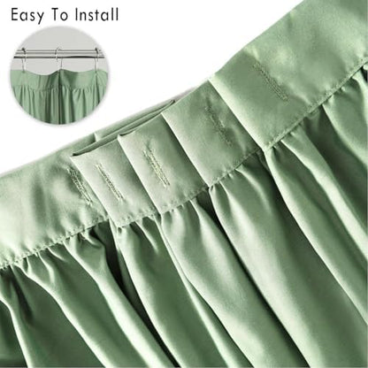 Homechoice Decor Light Green Ruffle Shower Curtain 72“ W x 84” H