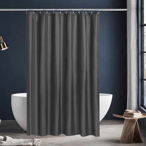 N&Y HOME Fabric Shower Stall Curtain or Liner 36 x 72 Inches, Graphite Gray
