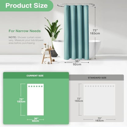 Dynamene Stall Waffle Shower Curtain 256 GSM Heavy 36"x72" Teal/Turquoise