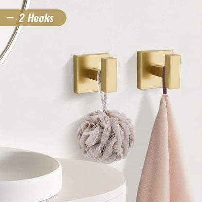 YACVCL Towel Bar Set, 5-Piece Brushed Gold Bathroom Hardware Set, Gold Bathroom Accessories Set, SUS304 Stainless Steel 23.6 Inch Towel Holder Towel Racks Set Wall Mounted