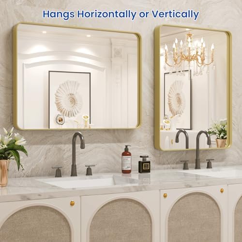 WEER Gold Bathroom Vanity Mirror 20X30 Inch