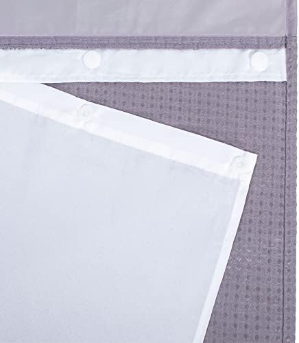 RiverDream Heavyweight Waffle No Hook Shower Curtain with Liner,Lilac,71x74