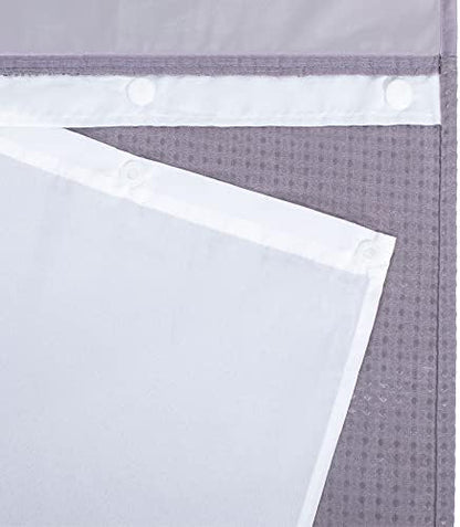 RiverDream Heavyweight Waffle No Hook Shower Curtain with Liner,Lilac,71x74