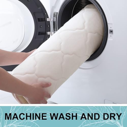 OLANLY Memory Foam Bath Mat Rug 47x17, Ultra Soft Bathroom Rugs, Ivory