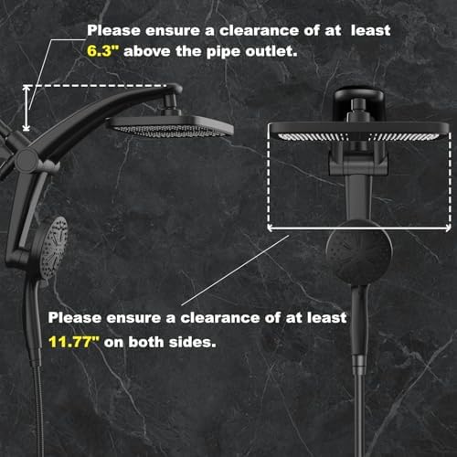 12-Inch High Pressure Rain Shower Head with Handheld Spray Combo, Magnetic