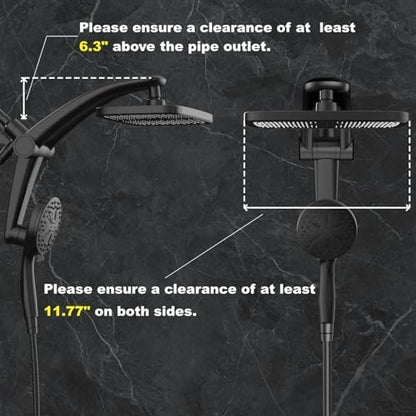 12-Inch High Pressure Rain Shower Head with Handheld Spray Combo, Magnetic