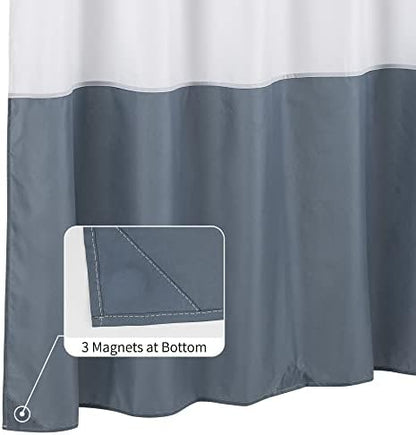 ALYVIA SPRING Waterproof Shower Curtain or Liner White/Stone Blue, 72x72