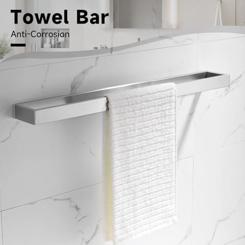 Brushed Nickel Towel Bar Set,5-Pieces Bathroom Hardware Accessories Set,Towel Racks Set for Bathroom 23.6 Inch Towel Bar Stainless Steel Wall-Mounted