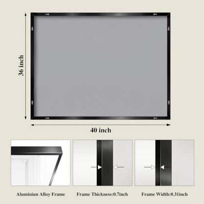 Koonmi Black Rectangle Wall Mirror, 36x40 Inch Bathroom Mirror, Aluminum Frame Vanity Mirror for Entryway, Living Room, Bedroom Bathroom, Hangs Horizontally or Vertically