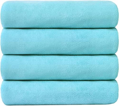 JML Microfiber Bath Towels, Sky Blue, 27" x 55", Pack of 4