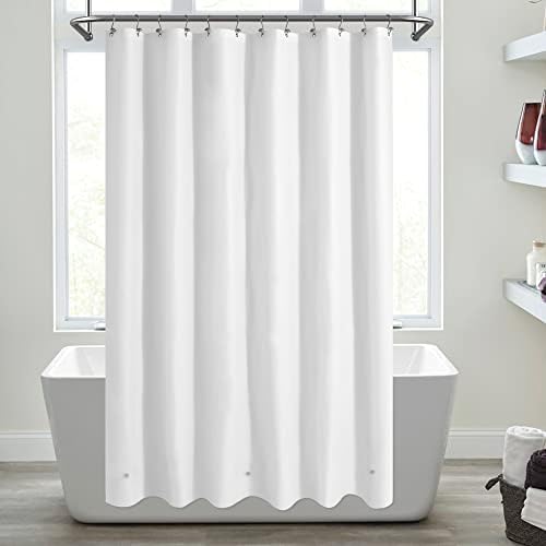 Mrs Awesome Extra Long White Shower Curtain Liner with 3 Magnets, 72x84