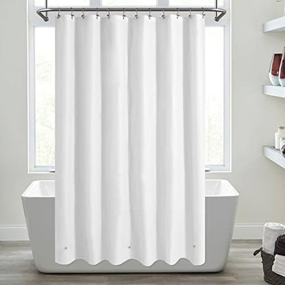 Mrs Awesome Extra Long White Shower Curtain Liner with 3 Magnets, 72x84