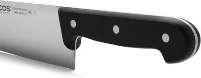 Arcos Chef Knife 12 Inch Stainless Steel. Cooking Knife to Cut and Peel Small Food. Ergonomic Polyoxymethylene Handle and 300mm Blade. Series Universal. Color Black