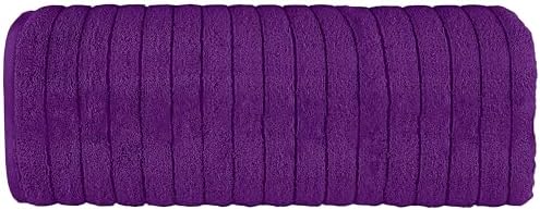 Elegant Comfort 100% Turkish Cotton Corduroy Ribbed Luxury Jumbo Bath Towel Ultra Soft - 35 x 70 Inch - Luxury Spa Premium Hotel Quality Highly Absorbent and Quick Dry Large Bath Towel, Purple