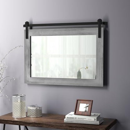 COGOOD Farmhouse Bathroom Mirrors for Over Sink - 30 x 41 Grey