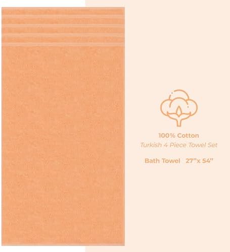 American Soft Linen 100% Cotton Luxury Turkish Towels, 4 PC Bath Towel Set