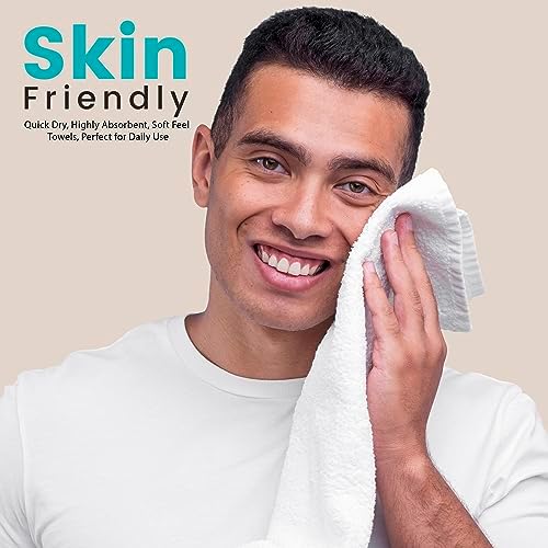 Towel and Linen Mart 100% Cotton- Wash Cloth Set -Pack of 4,Quick Dry,Luxurious,Absorbent,Soft Feel Spa & Hotel Perfect for Daily Use (12X12 White)