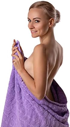 BAGNO MILANO Turkish Cotton Bath Towels, Hand Towels - Soft Plush Jacquard Collection Luxury Towels Set (Lilac, Hand Towel Set of 4)