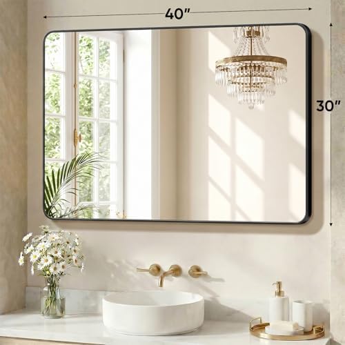 Sweetcrispy Bathroom Wall Mirror, Vanity Mirror for Over Sink, 30x40 Inch