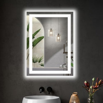 DUMOS 20.1"x28.1" LED Bathroom Mirror, Bathroom Vanity Mirror