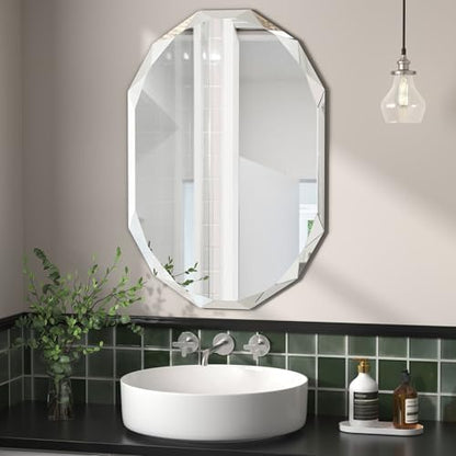 20x30 Inch Bathroom Mirrors for Over Sink, Round Frameless Mirrors for Wall