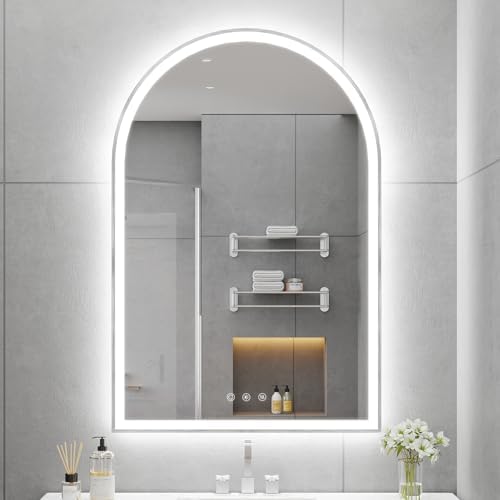 24"x36" Arched LED Lighted Bathroom Mirror with Lights