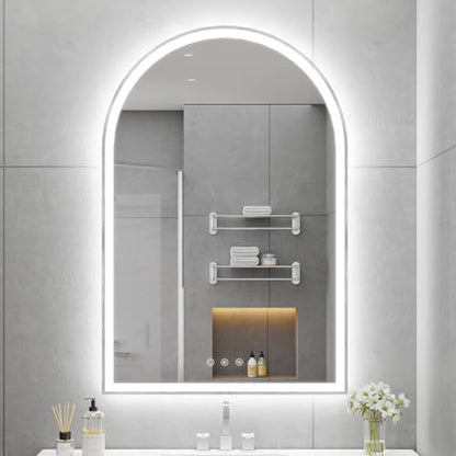 24"x36" Arched LED Lighted Bathroom Mirror with Lights