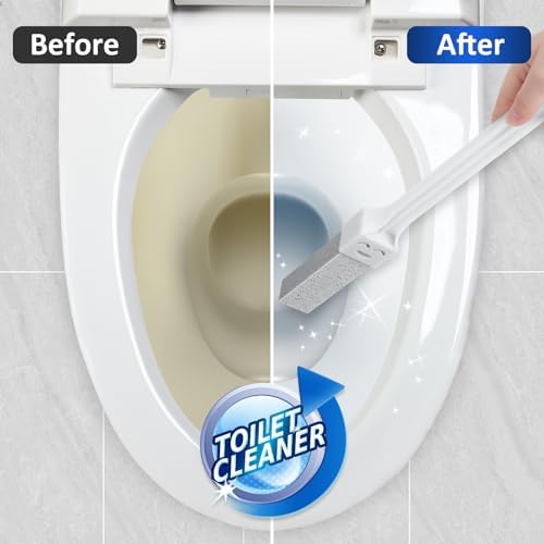 Navona 10 Pack Pumice Stone Toilet Bowl Cleaner with 2 Extra-Long Handles