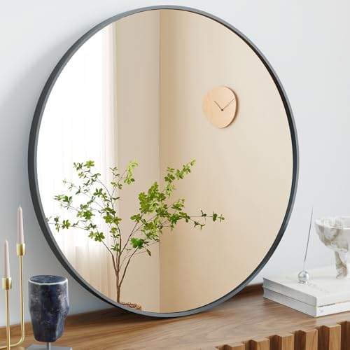 Sweetcrispy 30 in Round Bathroom Wall Mirror, Vanity Mirrors for Over Sink