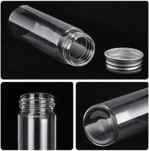 TOBWOLF 12PCS 50ml / 1.7oz Glass Spice Jars, Transparent Spice Containers with Aluminum Lids, Seasoning Storage Bottle Spice Bottles, Glass Seasoning Jars for Home Kitchen, Outdoor Camping, Gardening