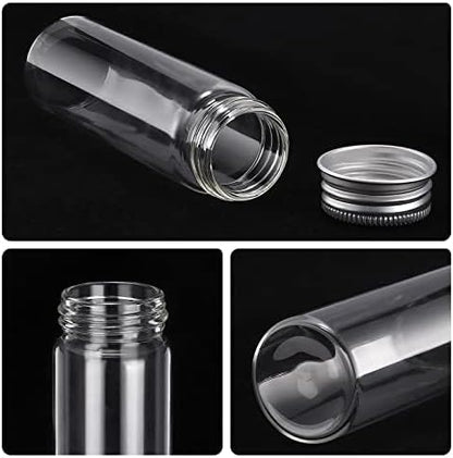 TOBWOLF 12PCS 50ml / 1.7oz Glass Spice Jars, Transparent Spice Containers with Aluminum Lids, Seasoning Storage Bottle Spice Bottles, Glass Seasoning Jars for Home Kitchen, Outdoor Camping, Gardening