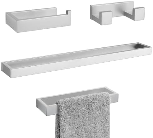 Lairuier Brushed Nickel Bathroom Hardware Accessories, 4PCS Towel Bar Set