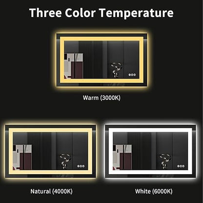 LOAAO 40"X24" LED Bathroom Mirror with Lights, UL Listed