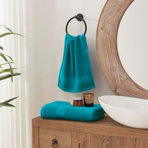 COZYART Luxury Hand Towels 4 PCS, Teal 100% Turkish Cotton 650 GSM