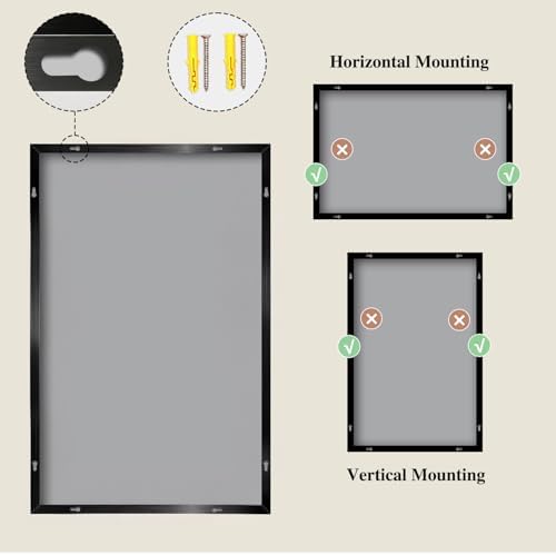 Koonmi Black Rectangle Wall Mirror, 30x71 Inch Bathroom Mirror, Aluminum Frame Vanity Mirror for Entryway, Living Room, Bedroom Bathroom, Hangs Horizontally or Vertically