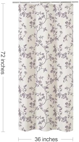MitoVilla Small Stall Cotton Floral Shower Curtain for Bathroom,36 x 72