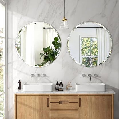 32x32 Inch Bathroom Mirrors for Over Sink, Frameless Mirrors for Wall