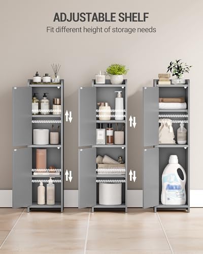 Hzuaneri Bathroom Storage Cabinet, Small Corner Floor Cabinet with 2 Doors