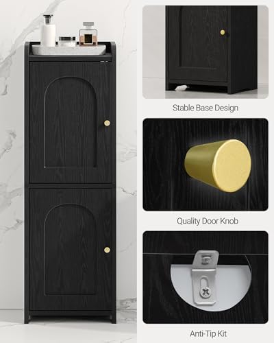 Hzuaneri Bathroom Storage Cabinet, Small Corner Floor Cabinet with 2 Doors