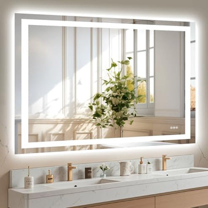 Hivone 48"X40" LED Bathroom Mirror with Lights, UL Listed