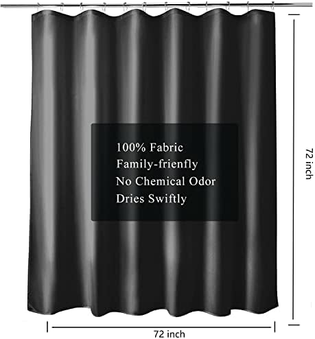 LLSCL 5 Pack Fabric Shower Curtain Liner with Magnets, Shower Curtain with Rustproof Metal Gromments and Waterproof Hotel Quality, 72 x 72 Machine Washable