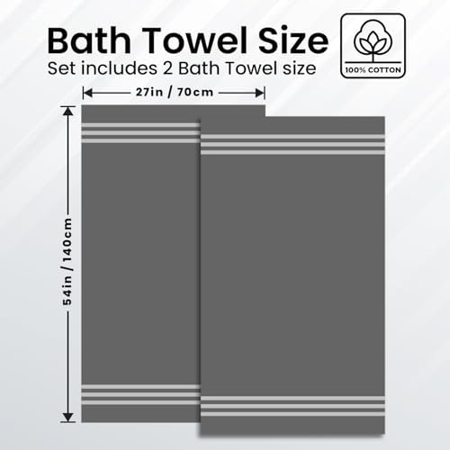 Infinitee Xclusives 100% Ring-Spun Cotton Bath Towels for Bathroom - Pack 2