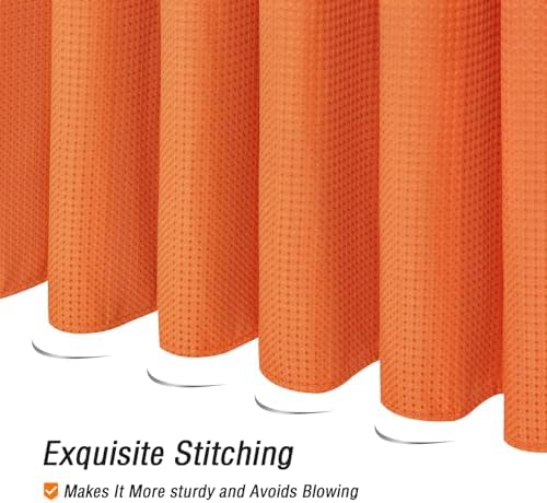 Gibelle Extra Long Burnt Orange Fabric Shower Curtain, 72 x 84