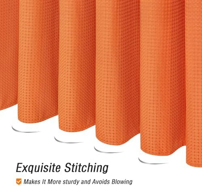 Gibelle Long Burnt Orange Fabric Shower Curtain, 72 x 78