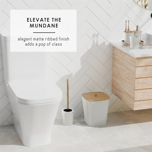 Clara Clark White Bathroom Set, Shower Curtain Set, Bathroom Accessory Set