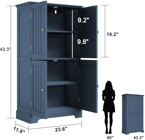 ChooChoo Bathroom Floor Cabinet with Adjustable Shelves