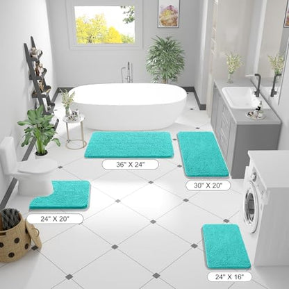 OLANLY Bathroom Rugs 36x24, Extra Soft Absorbent Chenille Bath Rugs