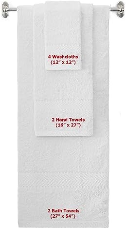 BY LORA 8-Pc Cotton Towel Set, Quick Dry Hotel Bath Hand Washcloths, Lime